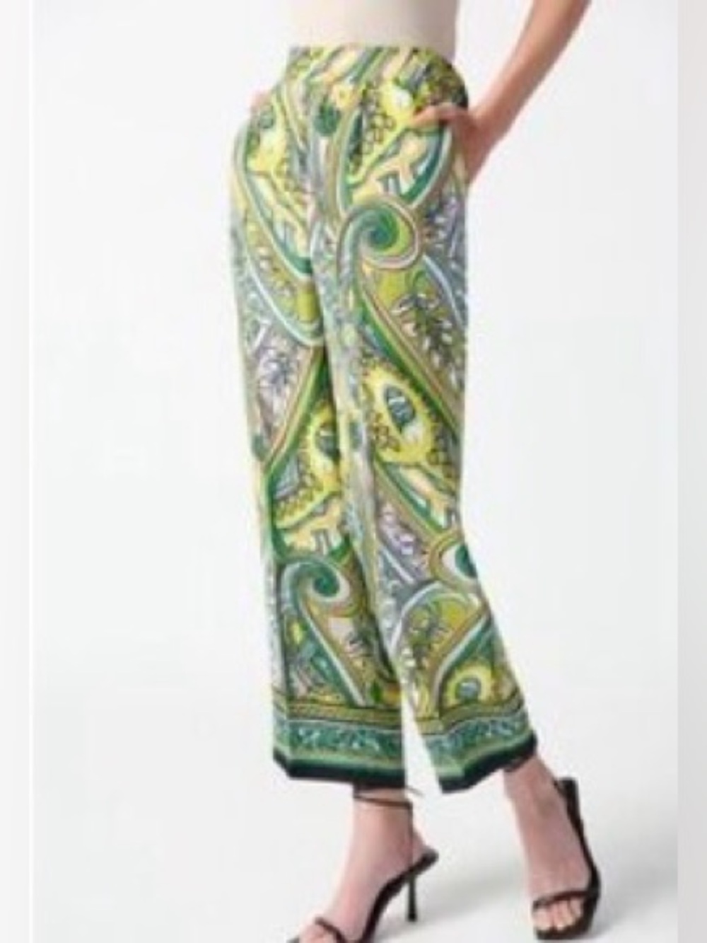 Joseph Ribkoff floral Paisley Print wide leg cop Pants - spring. Travel